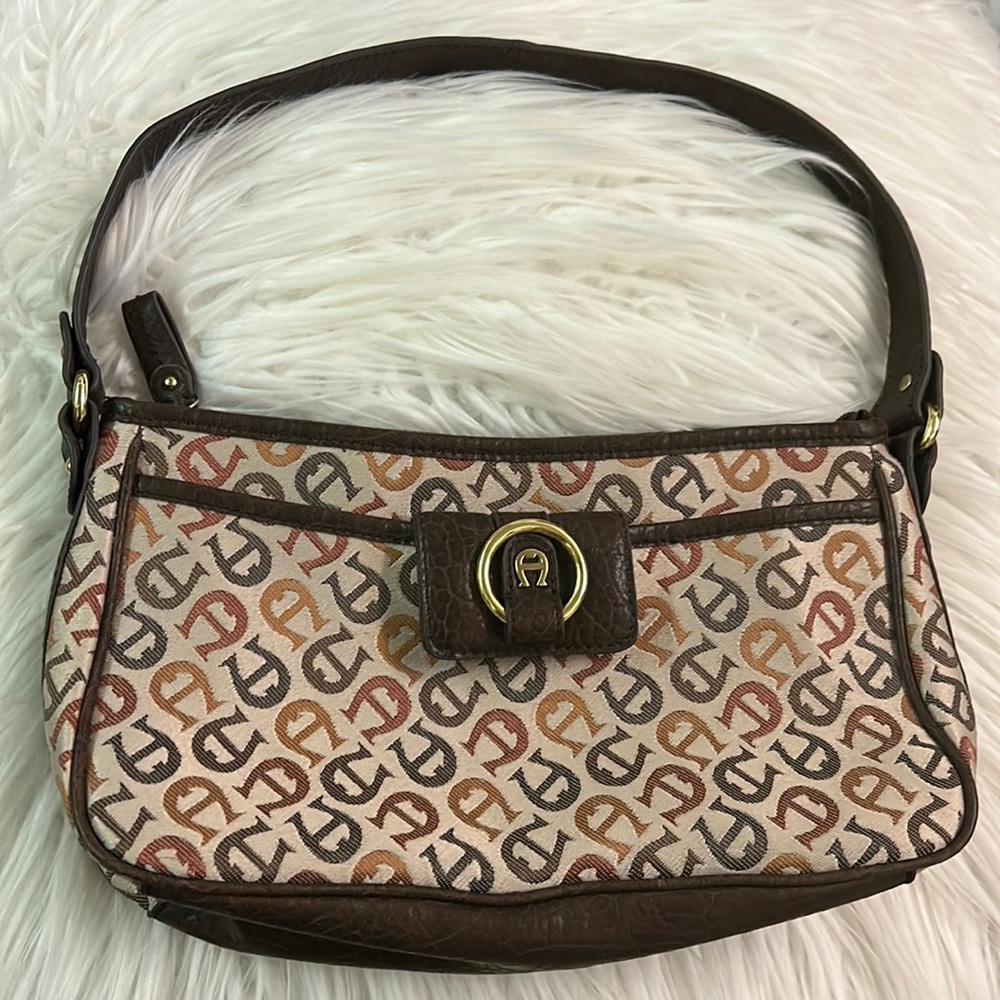 ETIENNE AIGNER Canvass Shoulder Handbag, Women’s Bag - EUC